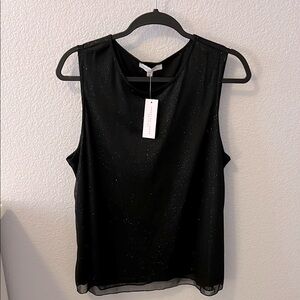 Annalee + Hope Black Sleeveless Top with Subtle Sparkle